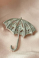Брошка виготовлена з срібла у вигляді зонта