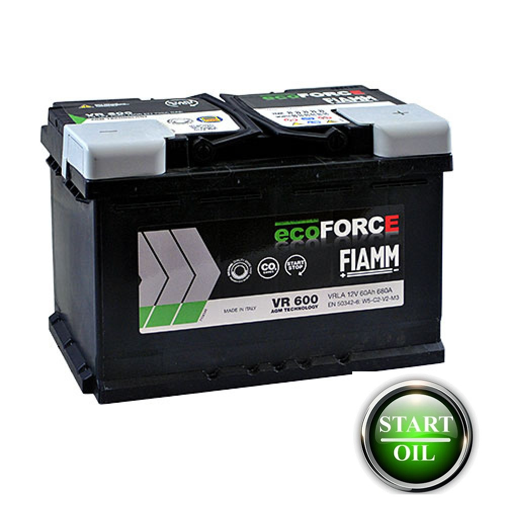 BATTERIA AUTO FIAMM TR600 ecoFORCE AFB START&STOP 60AH 600A