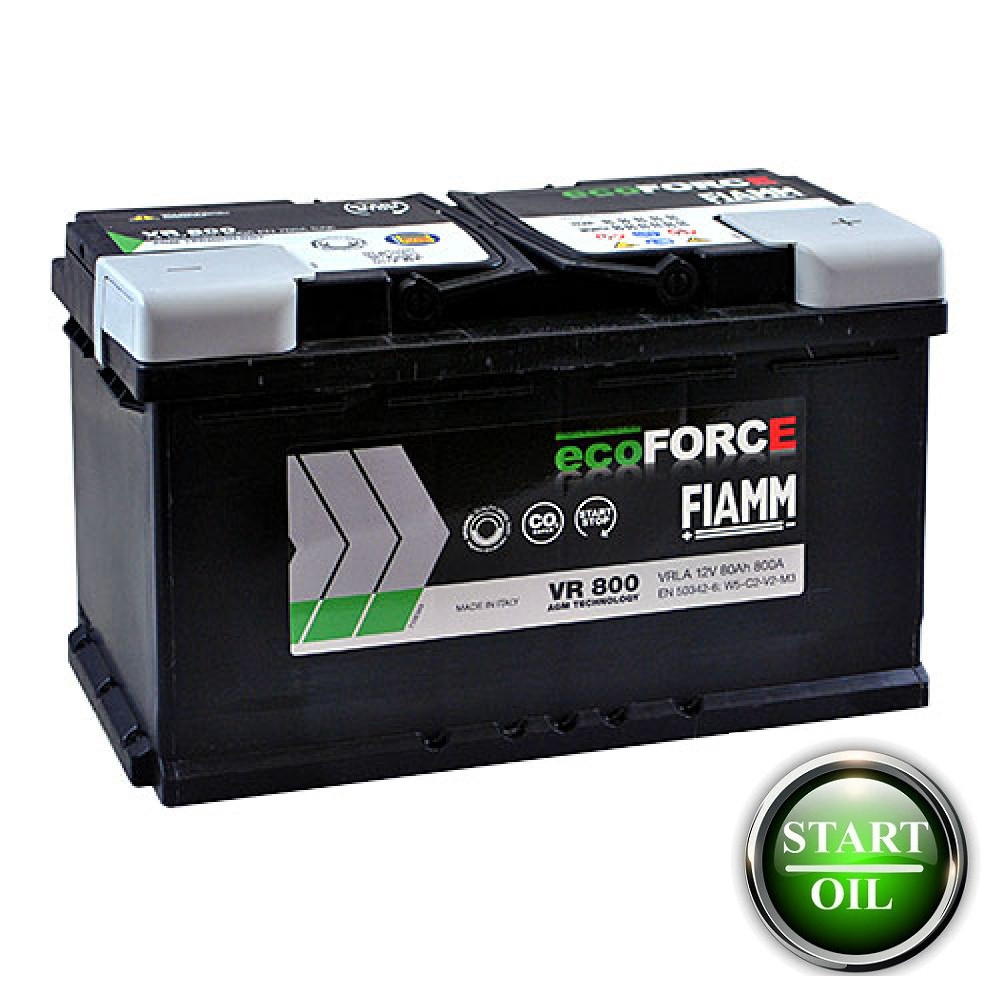 АКБ FIAMM AGM 80Ah 800А R+ VR800 Start/Stop
