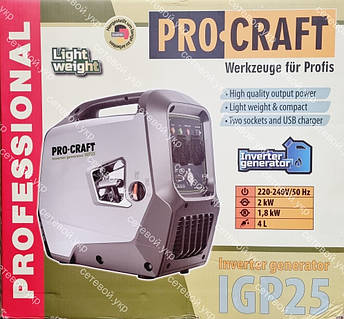 Генератор інверторний Procraft IGP25 1.8 кВт/2 кВт, фото 1