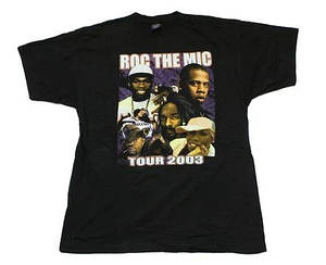 Футболка чорна Jay Z & 50 Cent 'Roc The Mic'' Tour 2003 Vintage T-Shirt XS
