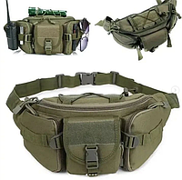 Большая Универсальная сумка на пояс MOLLE OLIV. Военная поясная сумка. Тактическая сумка через плечо