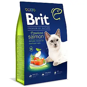 Сухий корм для стерилізованих котів Brit Premium by Nature Cat Sterilized Salmon 8 кг (лосось)