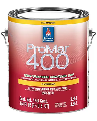 Фарба PROMAR 400 Zero VOC, Deep (3,78 л). Sherwin-Williams Глубокоматовая (FLAT), Чорний колір, заводське тонування