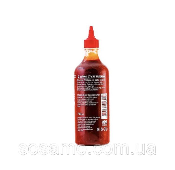 Соус Шрирача экстра-острый чили Sriracha Flying Goose Brand 70% чили 730 мл (Таиланд) - фото 2 - id-p1767038527