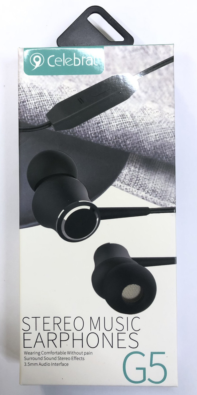 Навушники вакуумні з мікрофоном Celebrat G5-001 (200 шт./ясть), фото 1