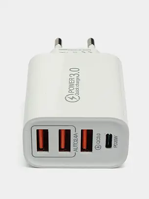 Мережевий зарядний пристрій QUMO Wall QC3.0 AR-108 Quick charge 3.0 5V/2А Зарядка, фото 3