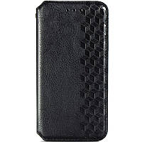 Кожаный чехол книжка GETMAN Cubic (PU) для Oppo A73 Искусственная кожа, Слот для визитки, Черный