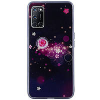 TPU+Glass чохол Fantasy з глянцевими торцями для Oppo A52 / A72 / A92 Бульбашки и цветы