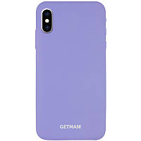 Уцінка Чохол Silicone Case GETMAN for Magnet для Apple iPhone X / XS (5.8") Подряпина / Бузковий / Dasheen