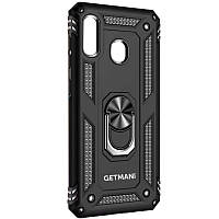 Ударостійкий чохол GETMAN Serge Ring for Magnet для Samsung Galaxy A11 / M11 Чорний, TPU+PC, Кільце-тримач