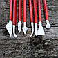 Набір інструментів для ліплення 8 предметів червоні, набір стеків для глини та пластиліну, фото 3