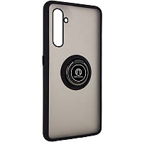 TPU+PC чохол Deen ColorEdgingRing for Magnet для Realme 6 Pro Чорний, TPU+PC, Кільце-тримач