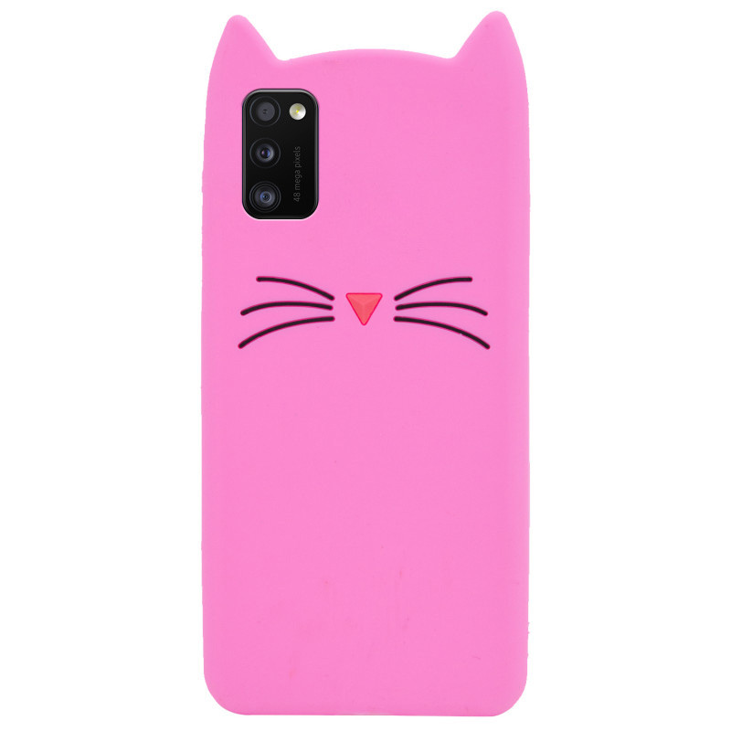 Силіконова накладка 3D Cat для Samsung Galaxy A41 Розовый - фото 1 - id-p1767056533