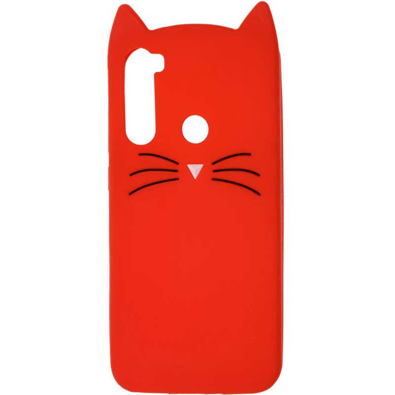 Силіконова накладка 3D Cat для Samsung Galaxy A21 Красный - фото 1 - id-p1767056539