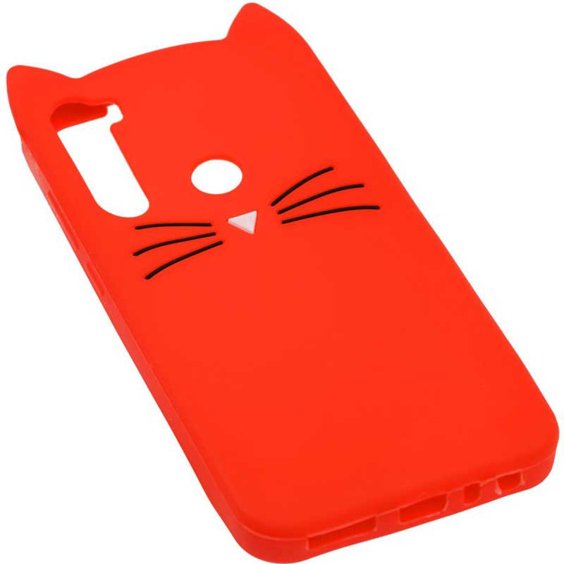 Силіконова накладка 3D Cat для Samsung Galaxy A21 Красный - фото 2 - id-p1767056539