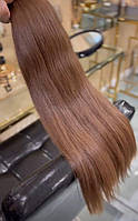 Коричневые ровные волосы 90 см 50 грамм для наращивания