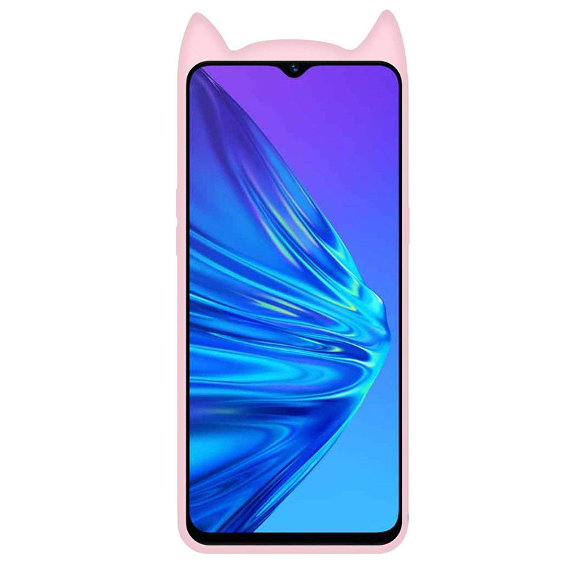 Силіконова накладка 3D Cat для Realme 5 Розовый - фото 3 - id-p1767056029