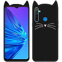 Силіконова накладка 3D Cat для Realme 5 Черный