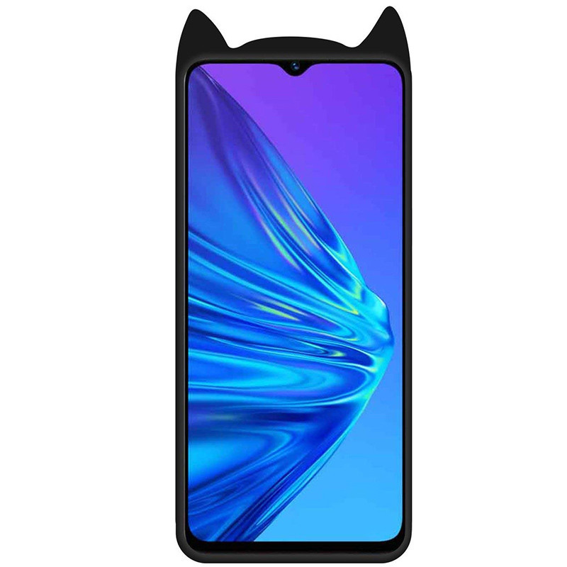 Силіконова накладка 3D Cat для Realme 5 Черный - фото 3 - id-p1767056031