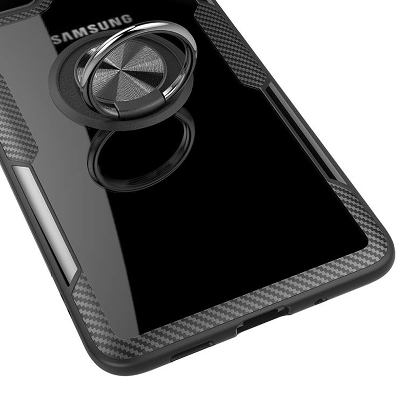 TPU+PC чохол Deen CrystalRing під магнітний тримач для Samsung Galaxy S20 Безбарвний / Чорний - фото 2 - id-p1767059840