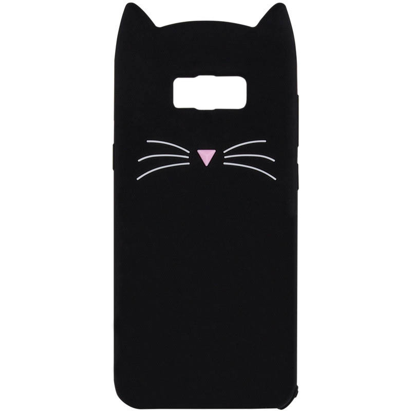 Силіконова накладка 3D Cat для Samsung G955 Galaxy S8 Plus Черный - фото 1 - id-p1767074277