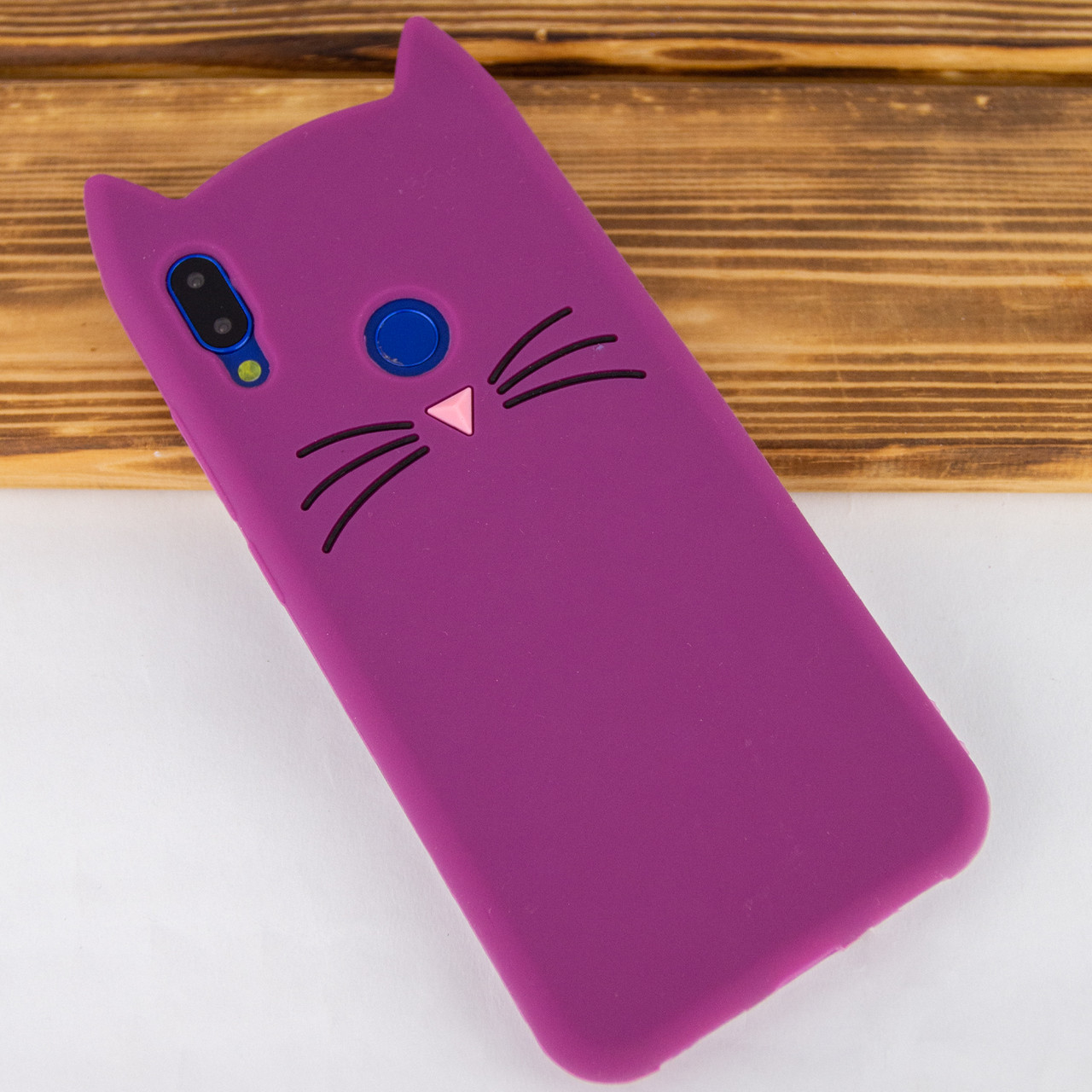 Силіконова накладка 3D Cat для Xiaomi Redmi Note 7 / Note 7 Pro / Note 7s Фиолетовый - фото 2 - id-p1767074296