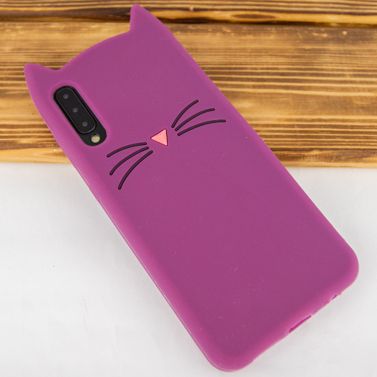 Силіконова накладка 3D Cat для Samsung Galaxy A50 (A505F) / A50s / A30s Фиолетовый - фото 2 - id-p1767074301