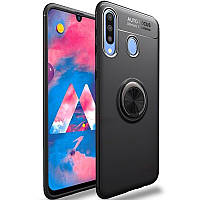 TPU чохол Deen ColorRing під магнітний тримач для Samsung Galaxy A20s Чорний / Чорний