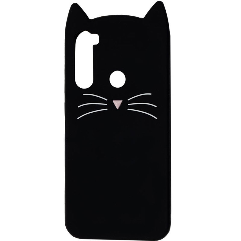 Силіконова накладка 3D Cat для Xiaomi Redmi Note 8 / Note 8 2021 Черный - фото 1 - id-p1767060672