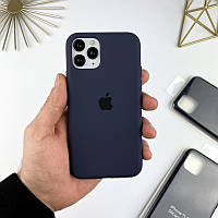 Силиконовый чехол на Айфон 11 про с закрытым низом | iPhone 11 Pro Dark blue (8)