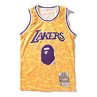 Майка Bape x Lakers жёлтая мужская женская унисекс