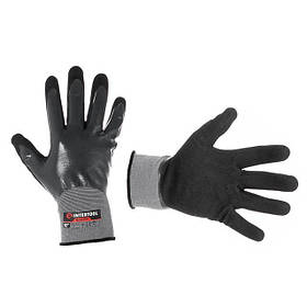 Рукавички трикотажні синтетичні, повне двошарове нітрилове покриття, базове гладке, пористе на долоні, mst mst