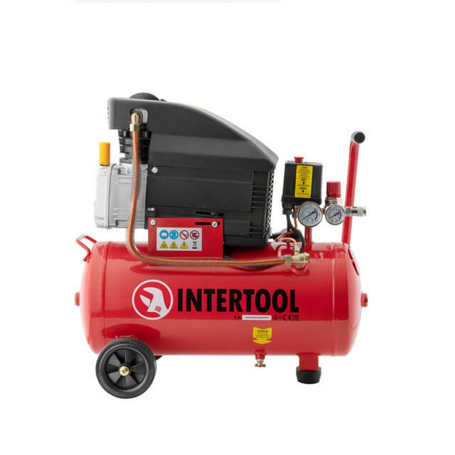 Компресор 24 л, 1500 Вт, 220 В, 8 атм, 206 л/хв. INTERTOOL PT-0010 mst mst, фото 1