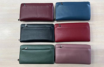 Гаманець жіночий на блискавці в різних кольорах із натуральної шкіри Kabir