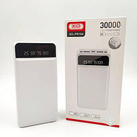 Портативное зарядное устройство Power Bank 30000mAh XO LED + charging cables PR164 White