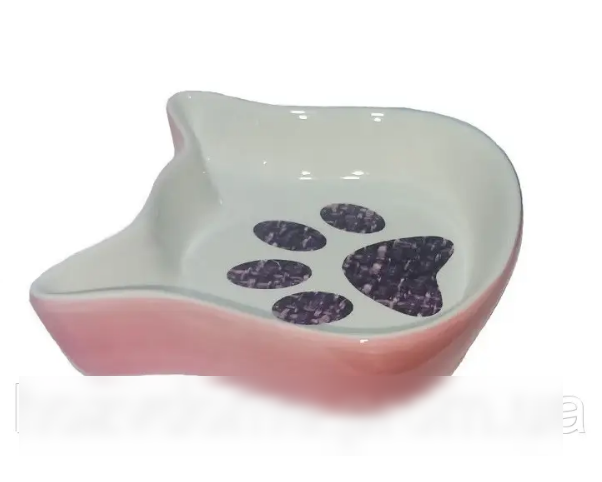 Миска керамічна у вигляді Мордочки з вушками Лапки 13,6*13,5*3см ZooMax