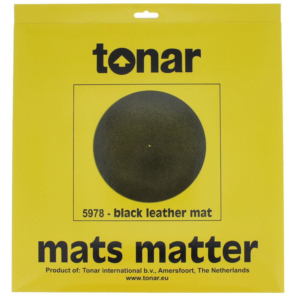 Мат із чорної шкіри для опорного диска вінілового програвача Tonar Black Leather Mat art.5978 (art.232320), фото 1