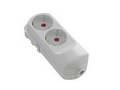 Колодка 2 гнізда з заземленням, біла ТМ Neomax