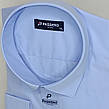 Сорочка чоловіча батальна Passero vd-0119 блакитна однотонна класична Туреччина з довгим рукавом ошатна, фото 7