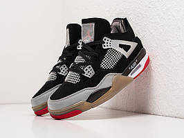 Високі баскетбольні кросівки Nike Air Jordan 4 Retro x OFF White Black Grey (Найк Аір Джордан Ретро чорні)