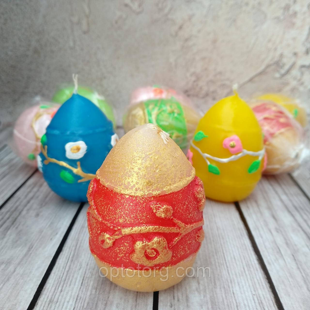 Свічки великодні яйця Квіти 4*6 см, фото 1