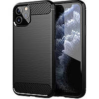 Чохол Fiji Polished Carbon для Apple Iphone 11 Pro Max противоударный бампер чорний