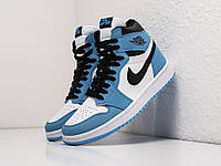 Nike Air Jordan 1 High Blue White Black Найк Аир Джордан голубые с белым