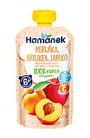 Пюре пауч Яблоко с персиком и абрикосом Hamanek, 100г