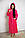 Малиновий махровий жіночий халат із капюшоном S-6XL, фото 2