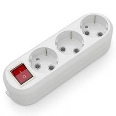 Колодка ELECTRUM 3 гнізда із заземленням і вимикачем C-SM-1779