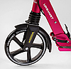 Самокат двоколісний Skyper рожевий ручне гальмо колеса PU 200мм передній амортизатор підсклянник, фото 5