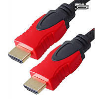 Кабель HDMI версії 1.4, довжина 10м, gold, червоно-чорний