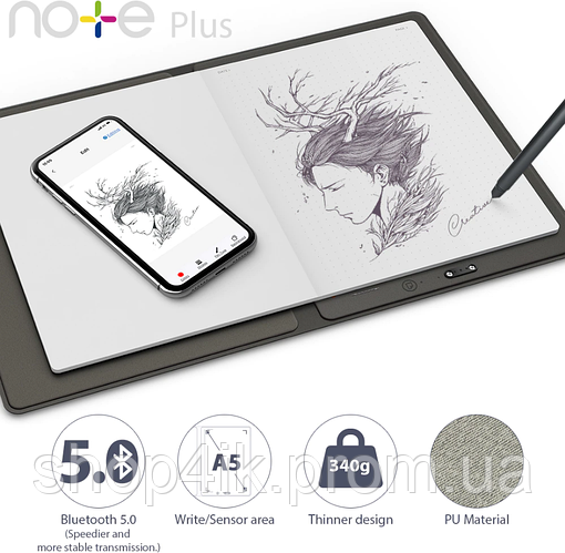 Интеллектуальный блокнот XPPen Note Plus Bluetooth 5.0, цена 4845 грн ...